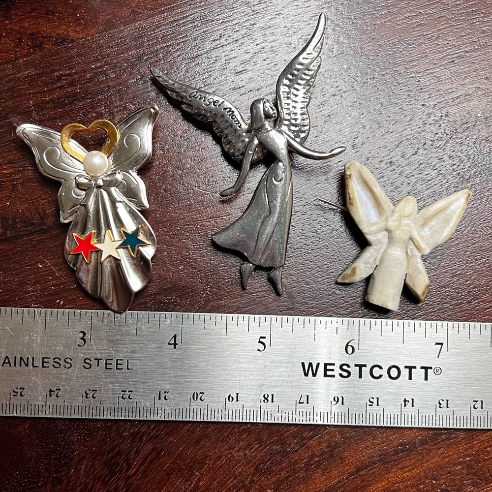 (3) Vintage Jane Angel Pin’s, Signed, AOL 1994